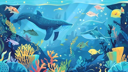 Illustration for world ocean day