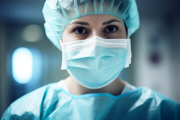 Close Up Of Dedicated Healthcare Professional in Surgical Mask - Medical Hero