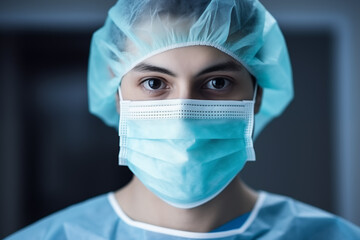 Close Up Of Dedicated Healthcare Professional in Surgical Mask - Medical Hero