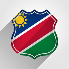 Namibia Flag Road Sign Illustration