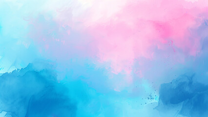 Harmony in Hues: Abstract Watercolor Gradation in Blue and Pink - obrazy, fototapety, plakaty