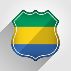 Gabon Flag Road Sign Illustration
