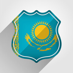 Kazakhstan Flag Road Sign Illustration
