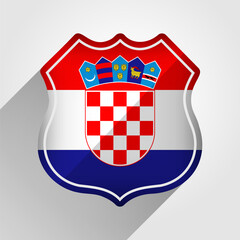 Naklejka premium Croatia Flag Road Sign Illustration