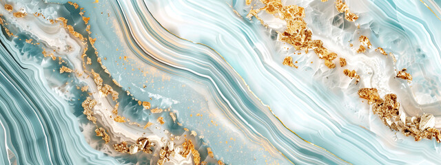 Texture of Blue Marble with Gold Veins
