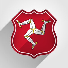 Isle of Man Flag Road Sign Illustration