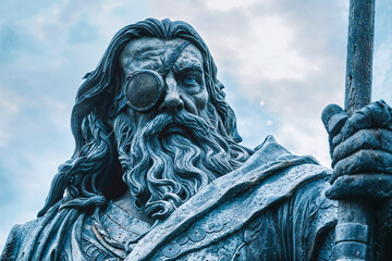 Statue of the Norse god Odin, mythology - obrazy, fototapety, plakaty
