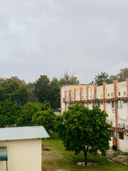 Vintage building in the park . 