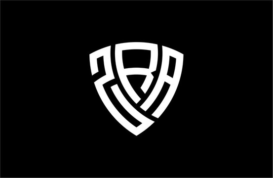 ZRA creative letter shield logo design vector icon illustration