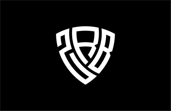ZRB creative letter shield logo design vector icon illustration
