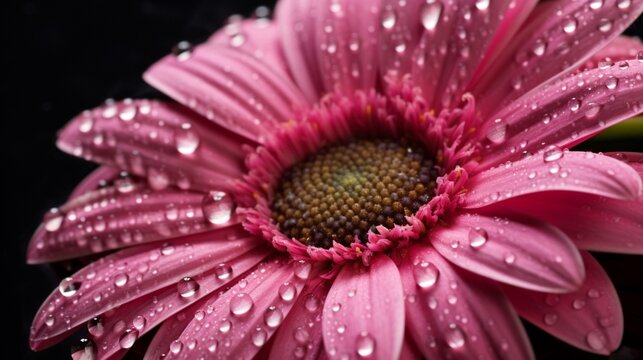 flower with water drops wallpaper Stock Photography Ai Generative