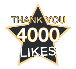 4000 Likes. Design likes on social network. Thank you likes. Engagement vector and digital influencer