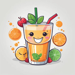Cute Drink Cartoon Design Very Cool