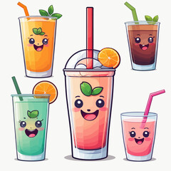 Cute Drink Cartoon Design Very Cool