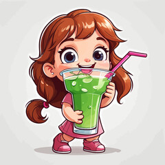 Cute Drink Cartoon Design Very Cool