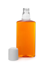 One bottle of mouthwash isolated on white