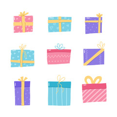 Gift box hand drawn vector illustration