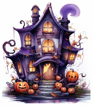  KS cartoon images of a house with pumpkins on KS cartoon images of a house with