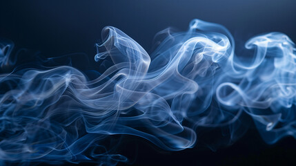 Fototapeta premium Serene Smoke Ballet: Graceful Forms in Blue Hues