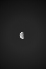 夜空に浮かぶ半月。