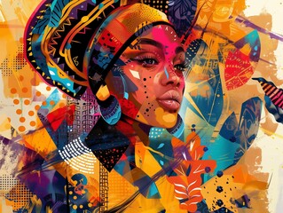 Cultural Collage: Fusion of Diverse Cultures art illustrations of different cultures women colorful