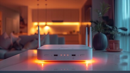 Indoor High Speed Internet Router. Modern Wi-Fi Router