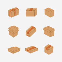 Cardboard box hand drawn vector illustration
