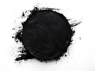 Circle Abstract charcoal on a white background with copy space