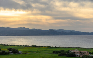 clouds sunset over the mountains and the Mediterranean sea in Cyprus 1