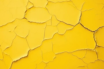 Yellow cracked dry earth depicting drought conditions. Dry Cracked Earth Texture Yellow