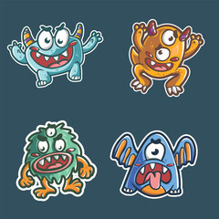 cute monster hand drawn pack