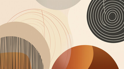 Circle shapes with linear details and text space