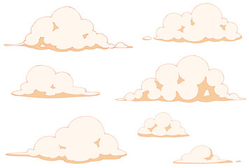 カットイラストセット_雲_夕焼け