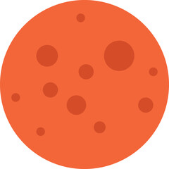 Mars planet icon. Red planet solar system sign. Cartoon of Mars symbol. flat style.