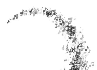 Grayscale Musical Note Trail
