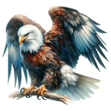 Bald Eagle Portrait on White Background