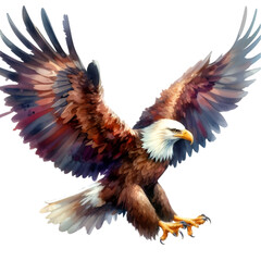Eagle Head Cartoon Illustration with Wings