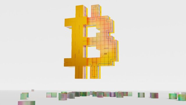 BITCOIN HALVING.3d Animation.