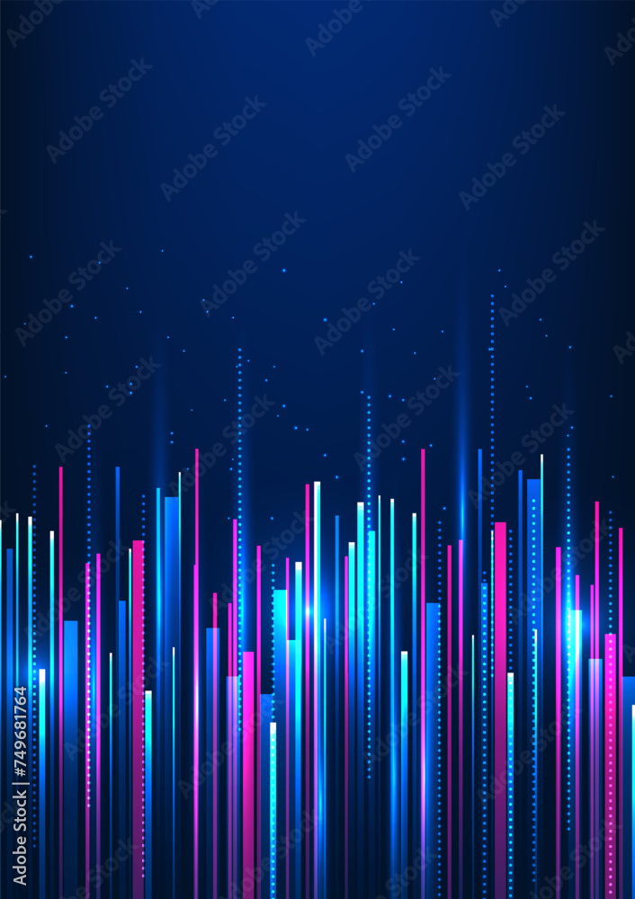 Poster abstract background technology superimposed light lines represent the large amount of data that is s