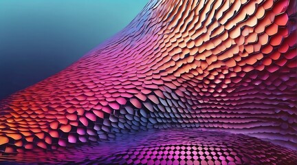 Abstract colorful gradient technology metallic surface wave mesh background from Generative AI