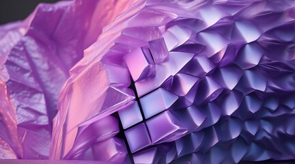 Geometric cold surface light purple ice texture pattern background from Generative AI