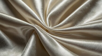 Shiny smooth wavy folds of white grunge silk satin velvet material texture from Generative AI