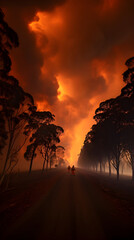 In the Heart of Destruction: A Stark Representation of an Uncontrollable Bushfire's Wrath