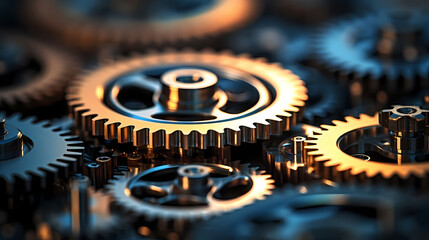 A series of interrelated gears symbolizes the synergy between different elements of a well-functioning system