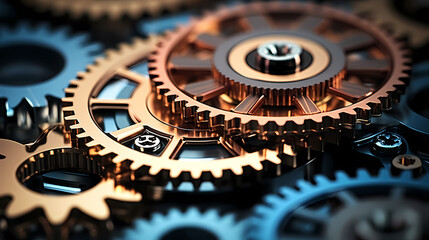A series of interrelated gears symbolizes the synergy between different elements of a well-functioning system