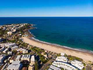 aerial panorama of caloundra in south east queensland, australia; Pumicestone Passage in Sunshine Coast	