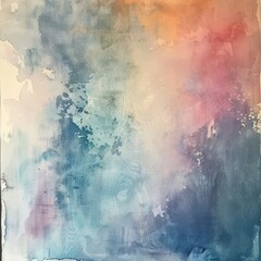 Abstract Watercolor Wash with Cool and Warm Hues. 