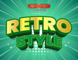 Retro yellow gold green style text effect design