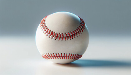 A baseball showcasing its classic white leather surface.
