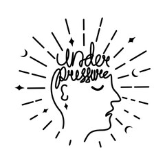 under pressure , Design element for logo, poster, card, banner, emblem, t shirt. Vector illustration